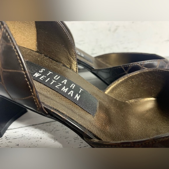 Stuart Weitzman Women’s Size 8.5 Brown Leather Pumps, Made in Spain, Classic - Picture 8 of 12